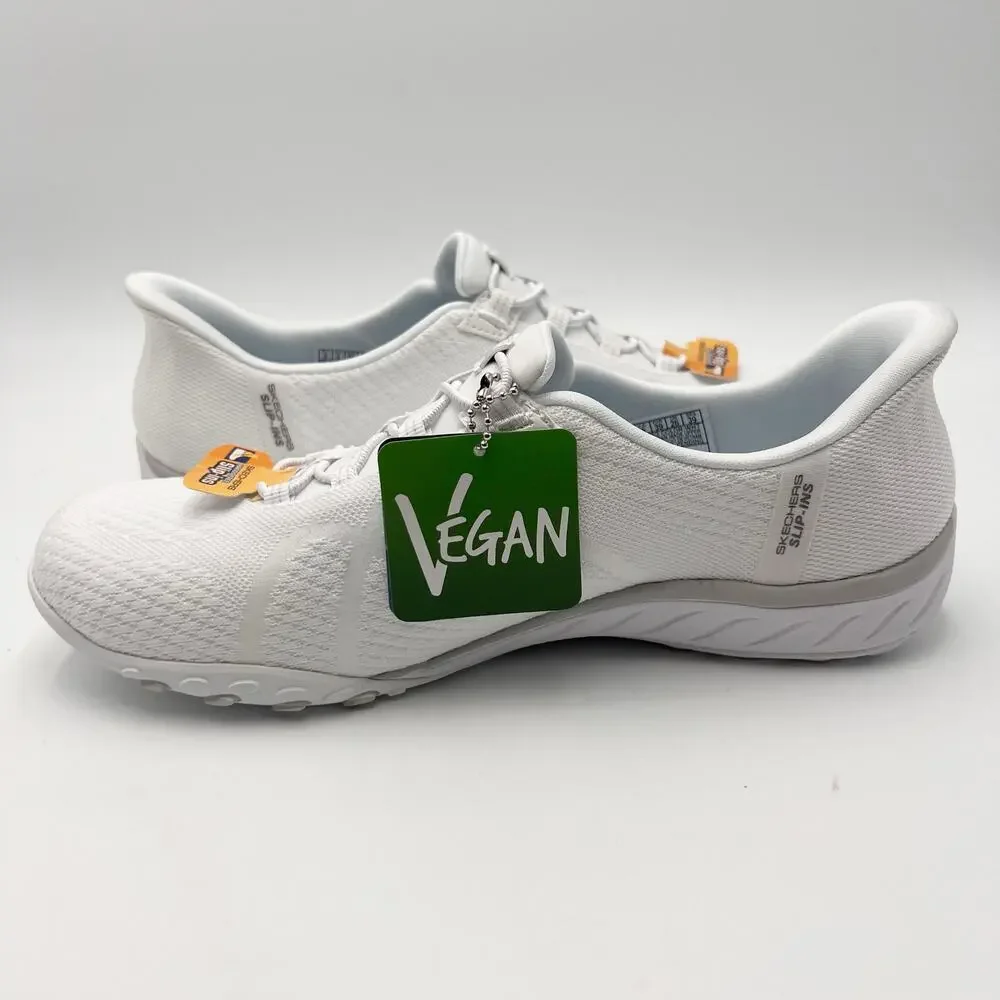 Skechers Slip Ins Womens Breathe Easy Knitty Waves Sneakers Size 9 White NIB